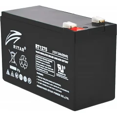 Акумуляторна батарея AGM RITAR RT1275B 12 В/7,5 А·год (чорний корпус)