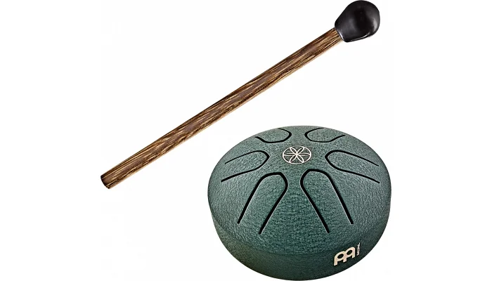 Глюкофон Meinl Sonic Energy PSTD4DGGOL Steel Tongue Drum A-Major (3") Germ of Life Dark Green, фото № 1