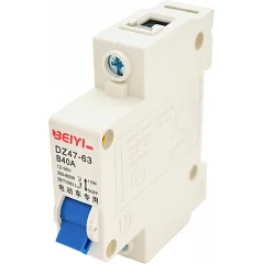 Автоматичний вимикач змінного струму Voltronic BEIYI DZ47-63-1P-B40A, B40A, 300–800 Вт, 12–96 В