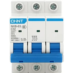 Автоматичний вимикач змінного струму CHINT NXB-63 3P C32, 32 А