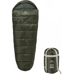 Спальний мішок з капюшоном Naturehike CNK2300SD014 MJ600 «Січ» (зелений)
