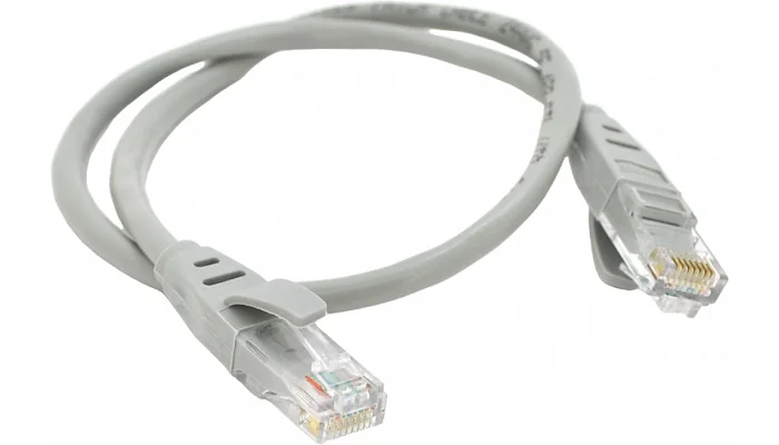 Литий патч-корд VEGGIEG, CCA, UTP, RJ45, Cat.5e, 1 м, сірий, фото № 1