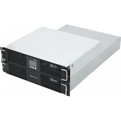 Джерело безперебійного живлення з чистою синусоїдою ONLINE Ritar RT-6KS-LCD RACK, 6000 ВА/5400 Вт, 192 В + батарейний блок 16 × 12 В / 7,5 А·год
