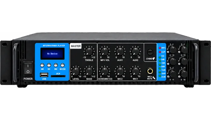 Трансляційний підсилювач потужності BIG 6ZONE450 MP3/FM/BT+ ECHO, фото № 1