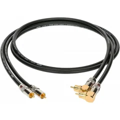 Коммутационный кабель KLOTZ AUDIOLEAD BLACK 0,3 м, 2 шт. (RCA - RCA 90°, GOLD CONTACTS)
