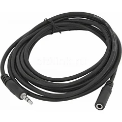 Удлинитель Audio Voltronic DC3.5 папа-мама 0.5м, ССА Stereo Jack (Black)