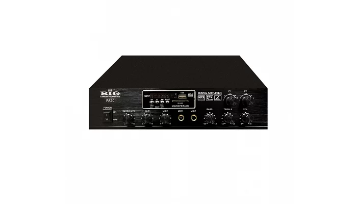 Трансляційний підсилювач BIG PA50 2zone USB / MP3 / FM / BT, фото № 1