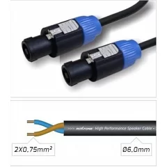 Готовый акустический кабель Roxtone SSSS275L10, 2x0.75 кв.мм,вн.диаметр 6 мм, 10 м