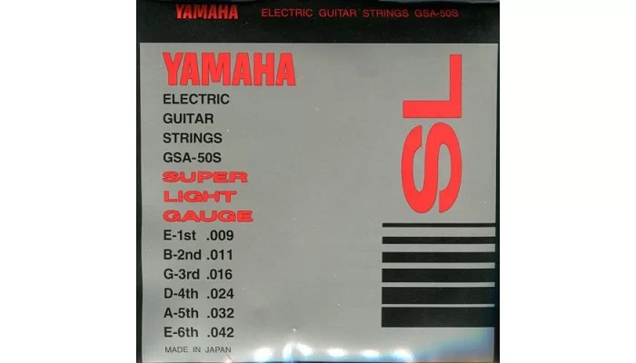 Комплект струн для электрогитары YAMAHA GSA50S ELECTRIC SUPER LIGHT (09-42)