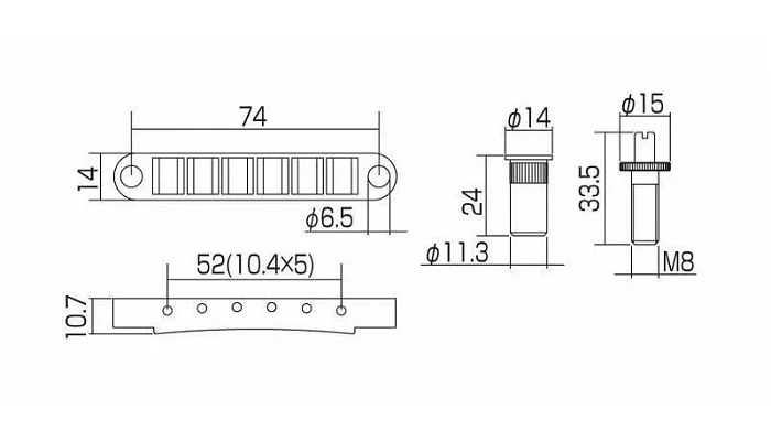 Бридж для электрогитары GOTOH GE103B-T (C), фото № 2