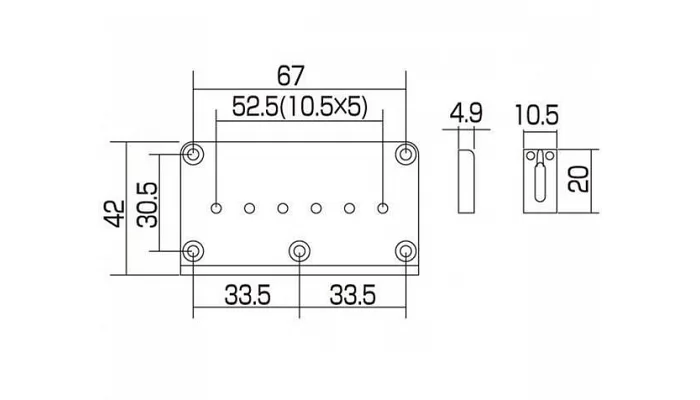 Бридж фіксований для електрогітари GOTOH GTC102 (CK), фото № 2