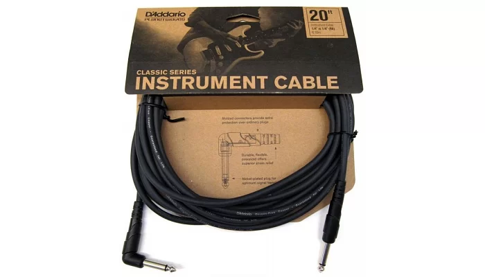 Инструментальный кабель PLANET WAVES PW-CGTRA-20 Classic Series Instrument Cable 20ft, фото № 1