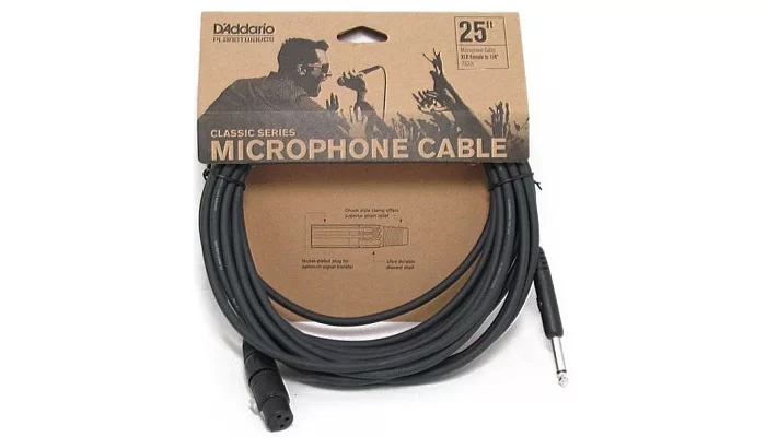 Межблочный кабель PLANET WAVES PW-CGMIC-25 Classic Series Microphone Cable 25ft, фото № 1