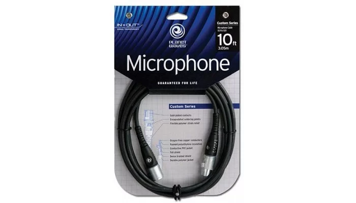 Межблочный кабель PLANET WAVES PW-M-10 Custom Series Microphone Cable 10ft, фото № 1