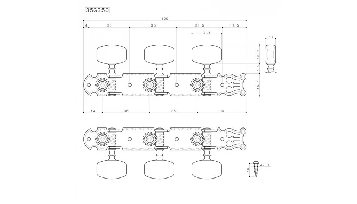 Колки для класичної гітари GOTOH 35G350 N, фото № 3