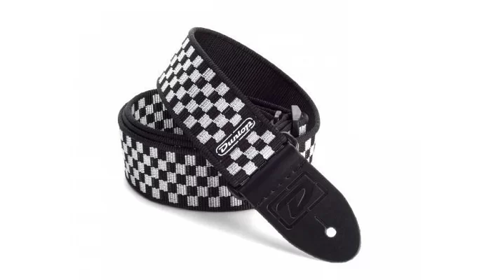 Ремінь для гітари DUNLOP D3831 BK BLACK AND WHITE CHECK