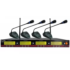 UHF радіосистема з 4-ма мікрофонами на гусячої шийці HL AUDIO K8004 Wireless Conference Microphone