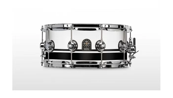 Малый барабан NATAL DRUMS CAFE RACER SNARE 14x6.5 PIANO WHITE BLACK SPARKLE DOUBLE SPLIT, фото № 1