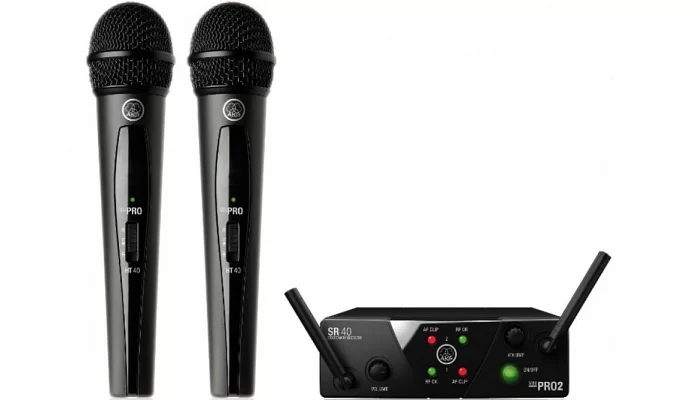 Радіосистема з двома ручними мікрофонами AKG WMS40 Mini2 Vocal Set BD ISM2 / 3 EU / US / UK