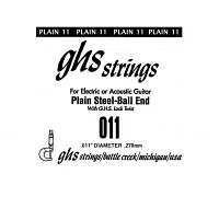 Струна для акустической гитары GHS STRINGS 011 SINGLE PLAIN BALLEND