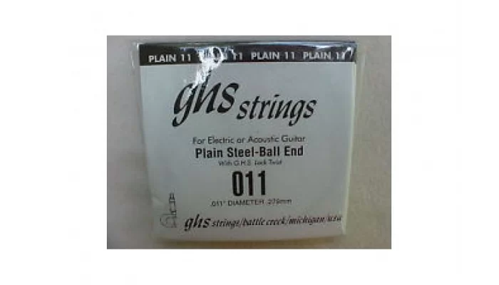 Струна для акустичної гітари GHS STRINGS 011 SINGLE PLAIN BALLEND, фото № 2