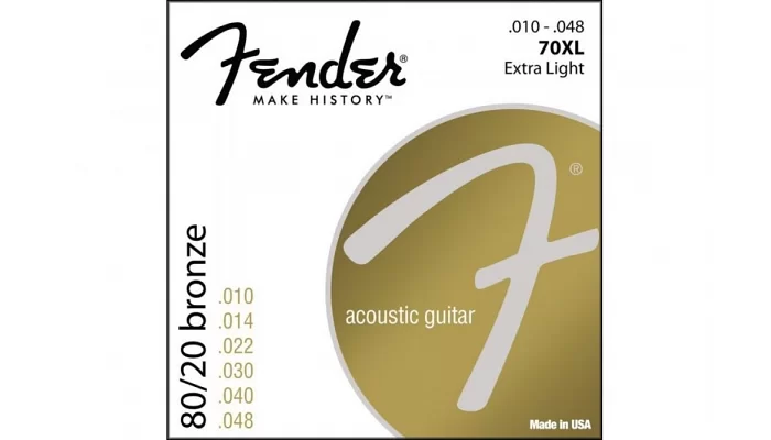 Струни для акустичних гітар FENDER 70 XL