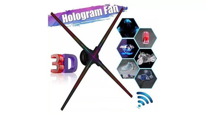 Голографічний проектор Light Studio 3D LED FAN 50 см з WIFI, фото № 2