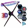 Голографический проектор Light Studio 3D LED FAN 50 см с WIFI
