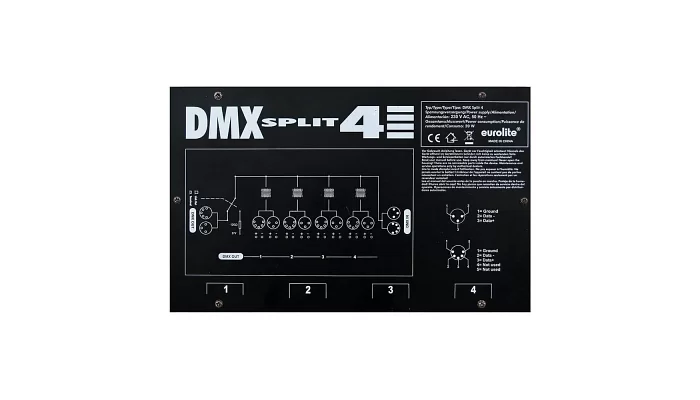 Сплиттер EUROLITE DMX Split 4 Splitter (70064810), фото № 2