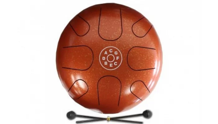 Глюкофон PALM PERCUSSION METAL TONGUE DRUM 8 LEAFS SPOT ORANGE