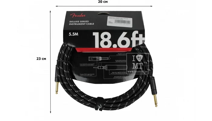 Инструментальный кабель FENDER CABLE DELUXE SERIES 18.6' BLACK TWEED, фото № 2