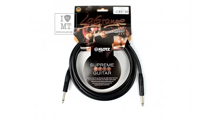 Инструментальный кабель KLOTZ LAGRANGE INSTRUMENT CABLE BLACK 3 M, фото № 1