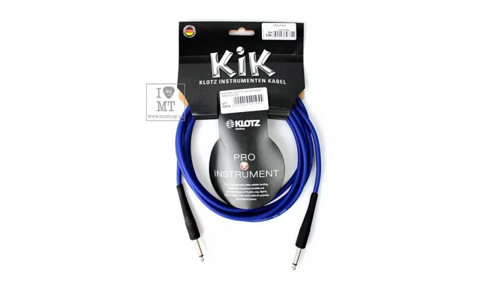 Инструментальный кабель KLOTZ KIK INSTRUMENT CABLE BLUE 3 M, фото № 1