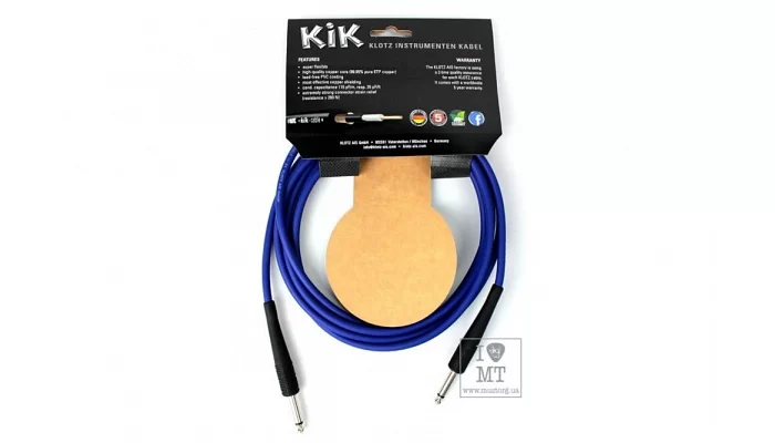 Инструментальный кабель KLOTZ KIK INSTRUMENT CABLE BLUE 3 M, фото № 2