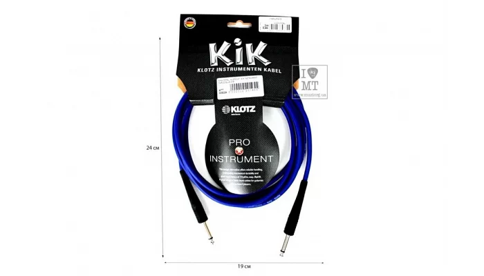Инструментальный кабель KLOTZ KIK INSTRUMENT CABLE BLUE 3 M, фото № 3