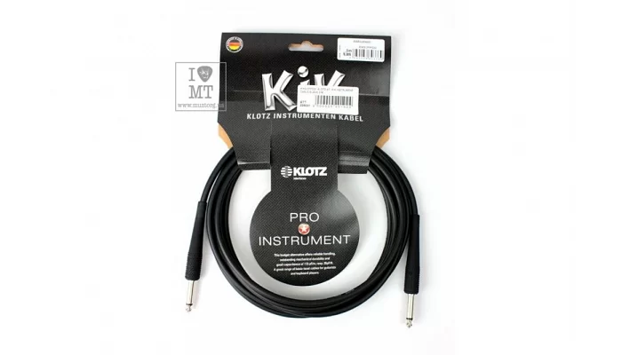Инструментальный кабель KLOTZ KIK INSTRUMENT CABLE BLACK 3 M, фото № 1
