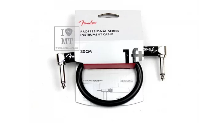 Инструментальный кабель FENDER CABLE PROFESSIONAL SERIES 1' BLACK, фото № 2