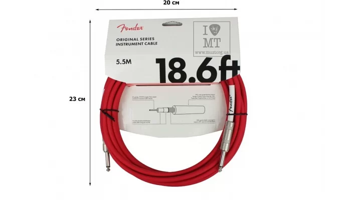 Инструментальный кабель FENDER CABLE ORIGINAL SERIES 18.6' FRD, фото № 2