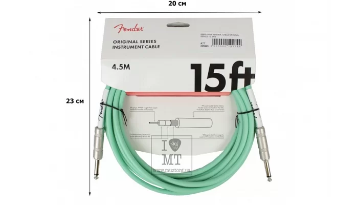 Инструментальный кабель FENDER CABLE ORIGINAL SERIES 15' SFG, фото № 2