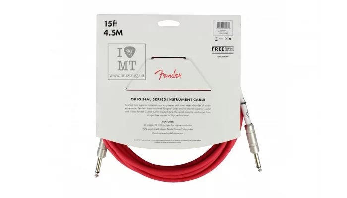 Инструментальный кабель FENDER CABLE ORIGINAL SERIES 15' FRD, фото № 2