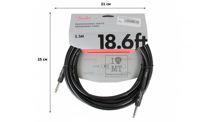 Інструментальний кабель FENDER CABLE PROFESSIONAL SERIES 18.6 'BLACK, фото № 2