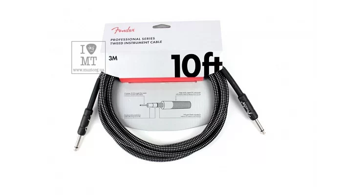 Инструментальный кабель FENDER CABLE PROFESSIONAL SERIES 10' GREY TWEED, фото № 3