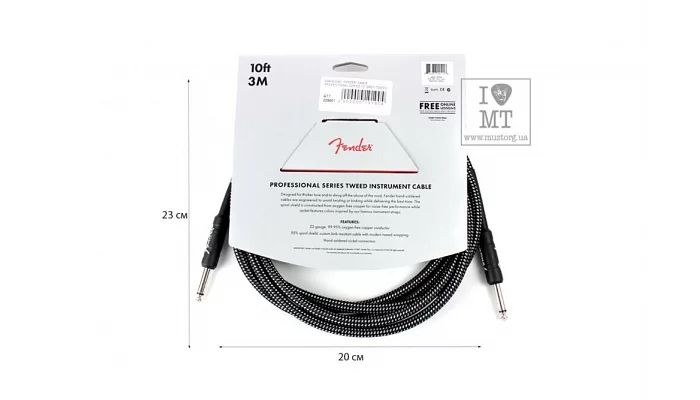 Инструментальный кабель FENDER CABLE PROFESSIONAL SERIES 10' GREY TWEED, фото № 5