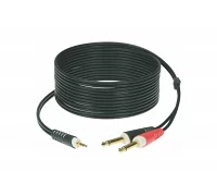 Инструментальный кабель KLOTZ AY5 Y-CABLE STEREO MINI JACK - 2xJACK MONO BLACK 6 M
