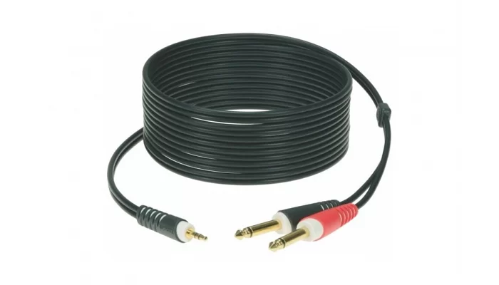 Инструментальный кабель KLOTZ AY5 Y-CABLE STEREO MINI JACK - 2xJACK MONO BLACK 6 M, фото № 1