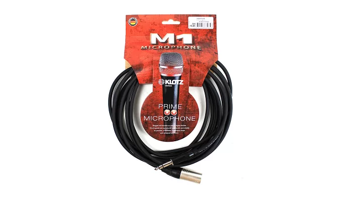 Мікрофонний кабель KLOTZ M1 PRIME MICROPHONE CABLE XLR MALE - BALANCED JACK 5 M, фото № 1