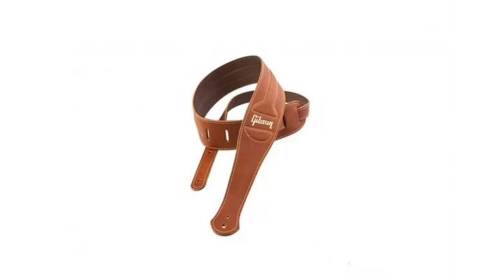 Ремінь для гітари GIBSON CLASSIC BROWN LEATHER STRAP WITH SEEDE BACK, фото № 2