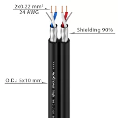 Инсертный кабель 5х10мм - 2x2x0,22мм² ROXTONE AC040