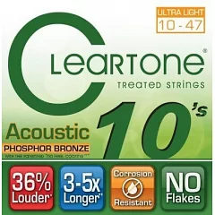 Набор струн для акустической гитары CLEARTONE 7410 ACOUSTIC PHOSPHOR BRONZE ULTRA LIGHT 10-47