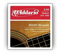 Набор струн для акустической гитары DADDARIO EJ12 80/20 BRONZE MEDIUM 13-56